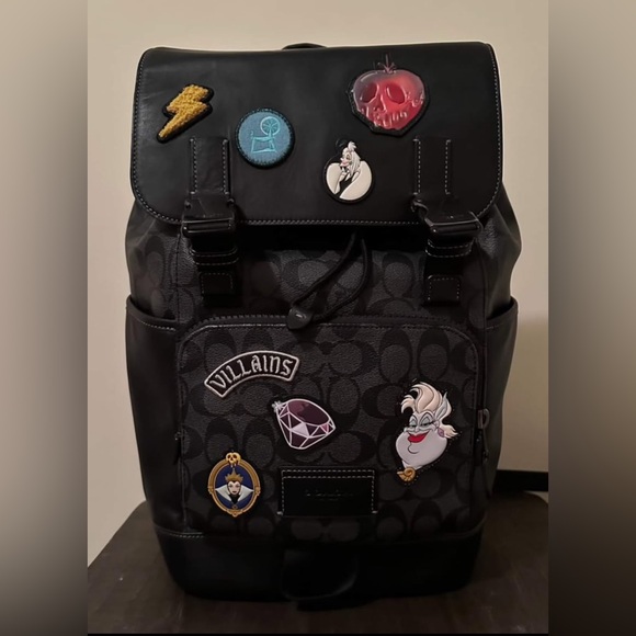 Disney X Coach Track Backpack In Signature Canvas With Patches - Picture 1 of 3